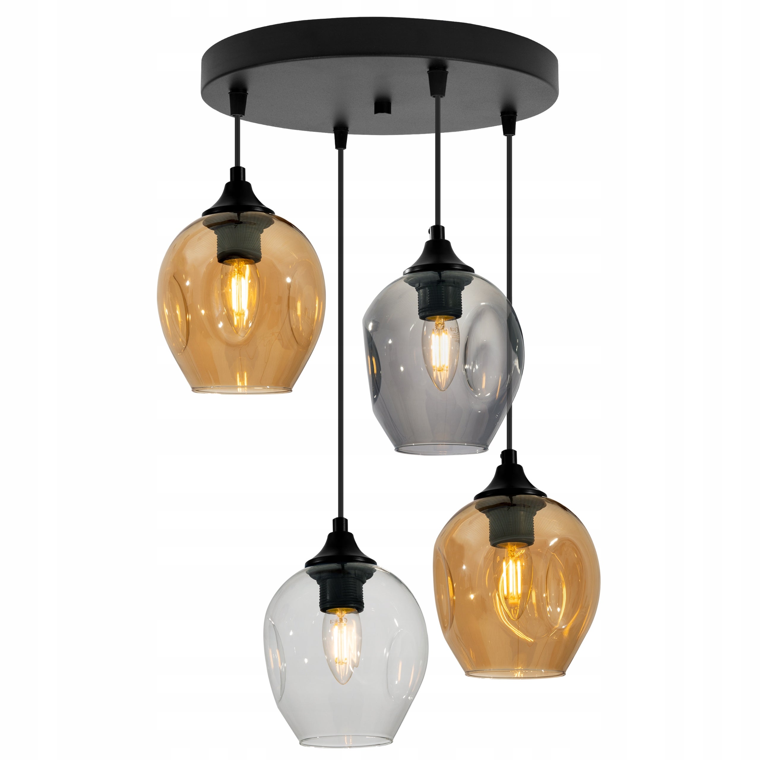 Lampa sufitowa wisząca Praga elegance 4xE27 abażur wielokolorowy Light Home LH