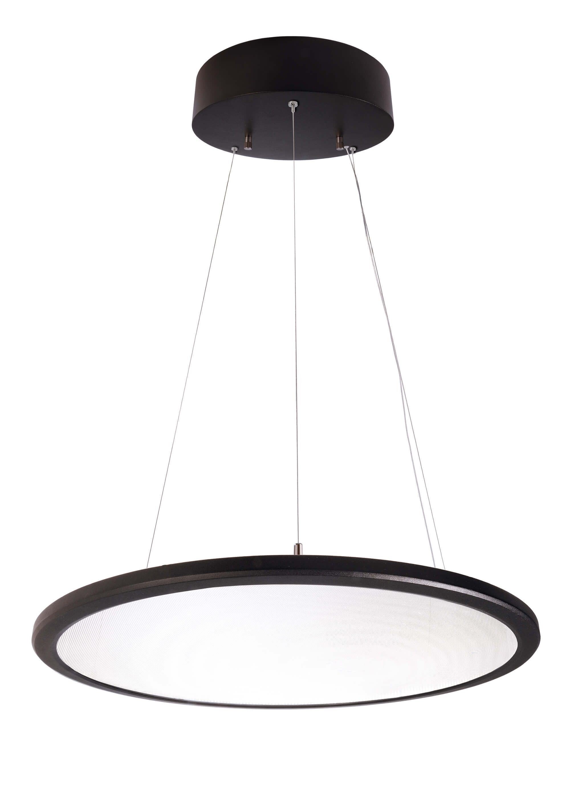 Żyrandol LED 50W nowoczesny okrągły wiszący ściemnialny przezroczysty dyfuzor światło biurowe 230V BLACK 4000K