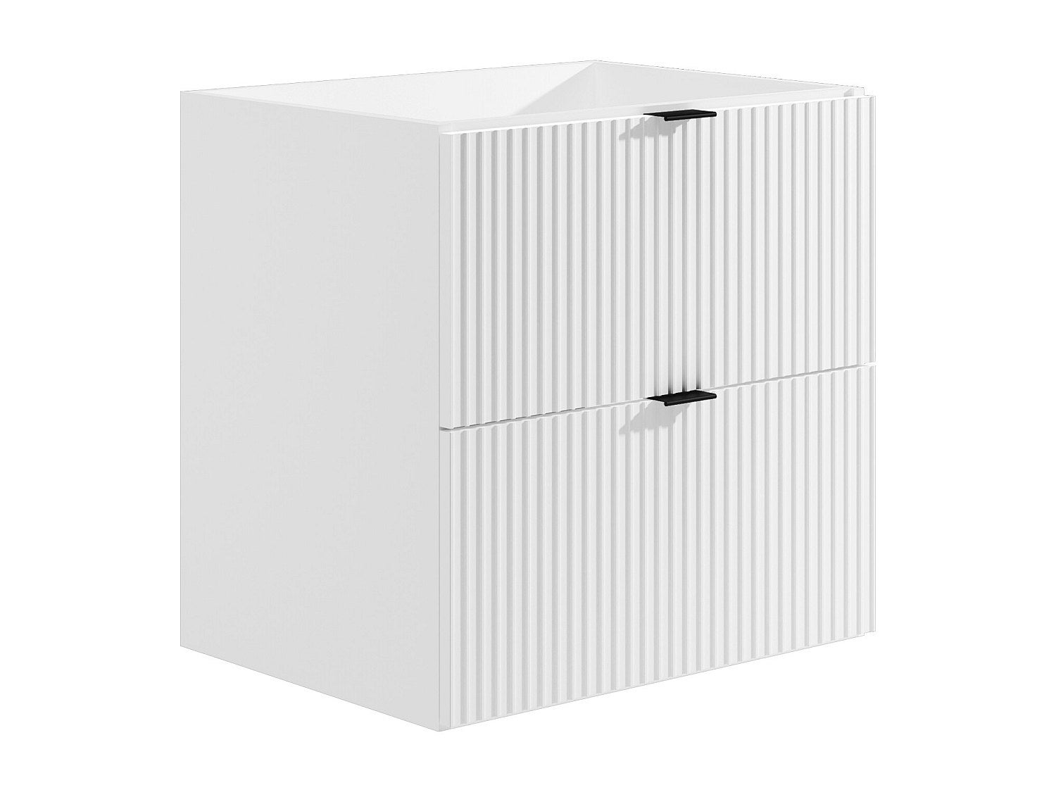 Szafka pod umywalkę wisząca w paski – Biały matowy – 60 cm – ZEVINI