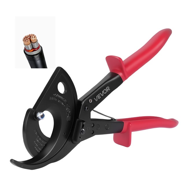 Coupe Câble à Cliquet VEVOR,Pince Coupe Câbles avec Lames en Acier à Ressort et Poignées Isolées,pour Fils en Cuivre Aluminium Capacité jusqu'à 400mm²