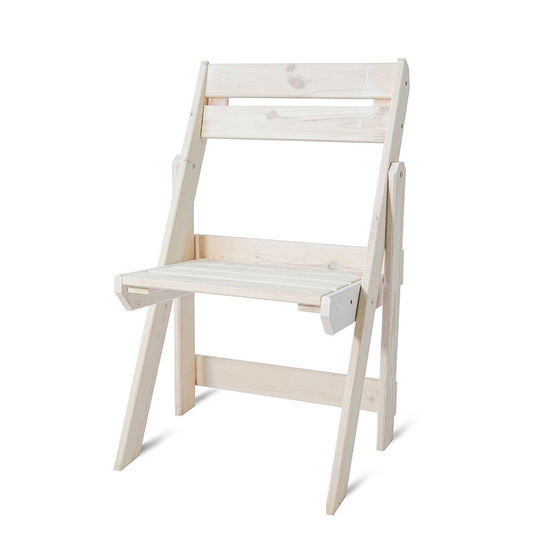Krzesło ogrodowe składane drewniane nowoczesne trwałe 55cm sosna biała