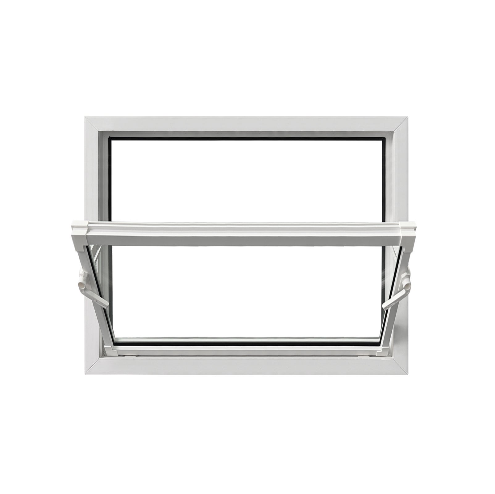 Ventana de sótano de pvc blanca 90 x 60 cm (900 x 600 mm), para sótano, doble acristalamiento, ventana abatible