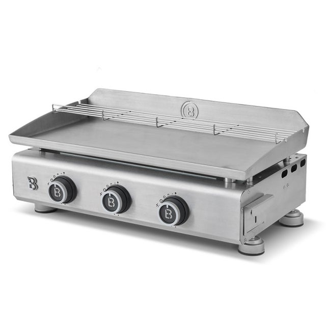 Plancha Silvia EVO 3 Feux - BRASERO - Plaque Inox de 67 x 34 cm - Piezo intégré - Tiroir graisse avec jauge de niveau - 7,95 kW