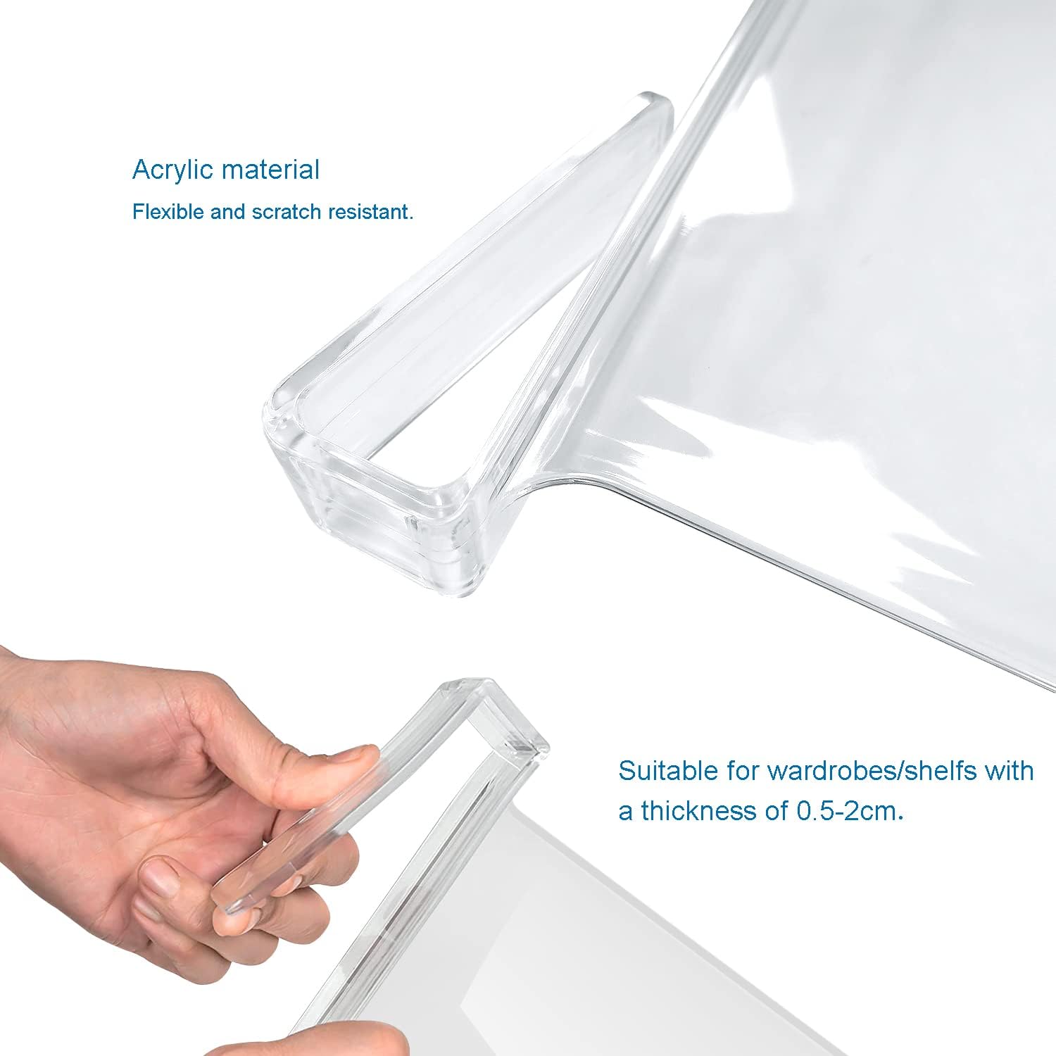 divisori per ripiani in acrilico per guardaroba, divisori per armadio per organizzare i vestiti, divisori per ripiani - 2