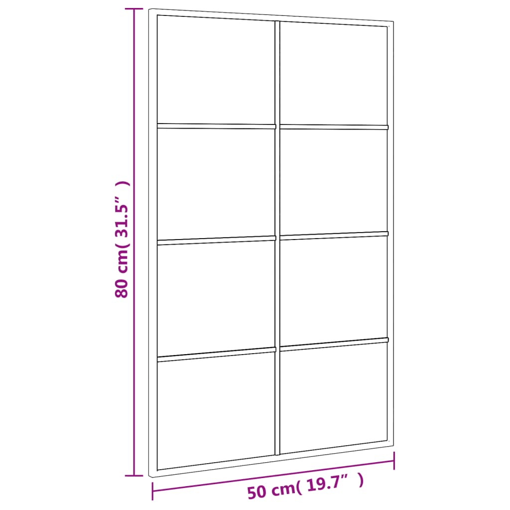 Maison Exclusive - Miroir mural noir 50x80 cm rectangulaire fer - 8