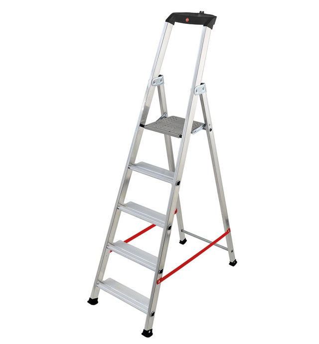 Escabeau professionnel pliable en aluminium 5 marches larges Hailo Alu Pro