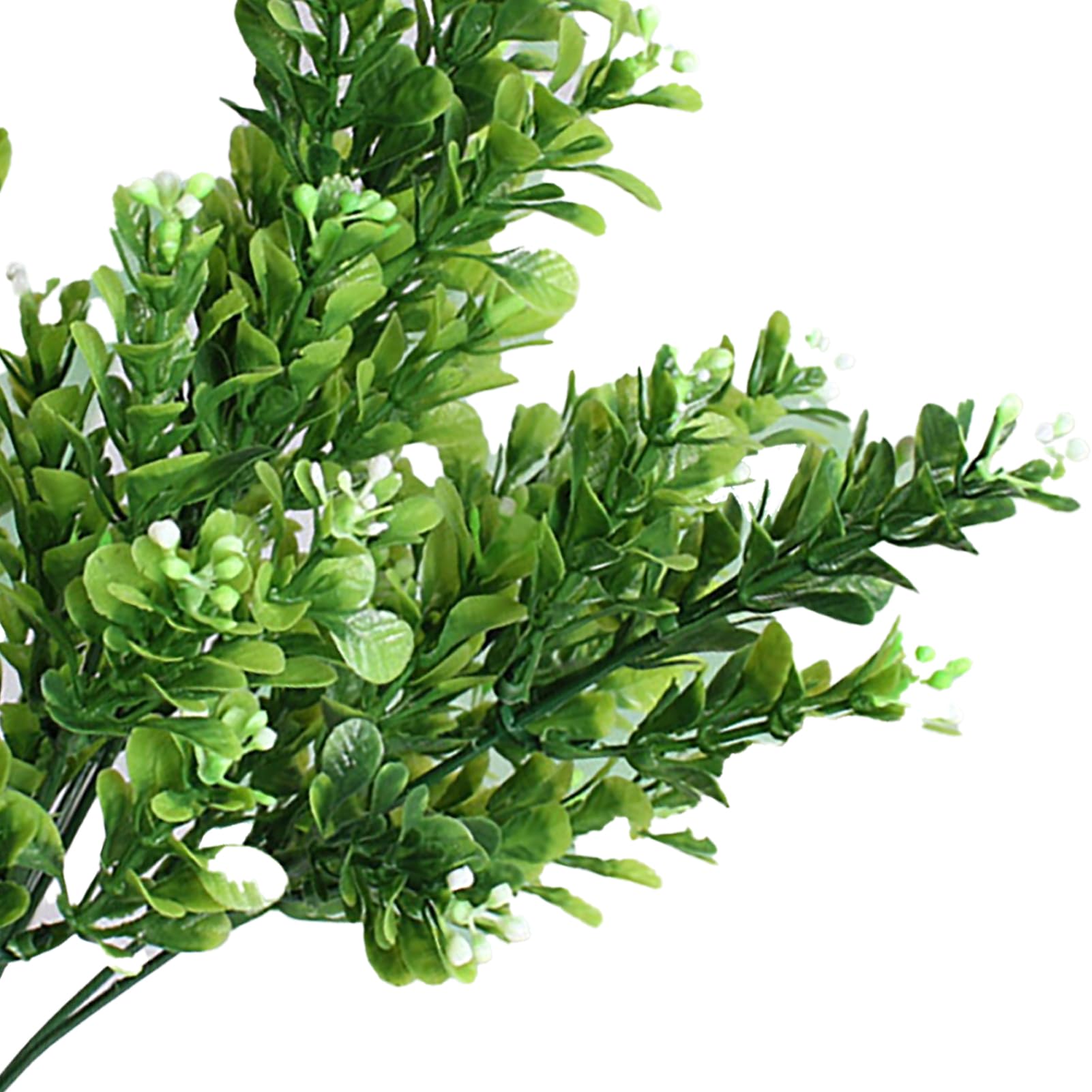 Fleurs artificielles plantes réalistes 7 branches en plastique décoratif fausses fleurs feuilles pour maison jardin balcon patio (blanc vert) - 8