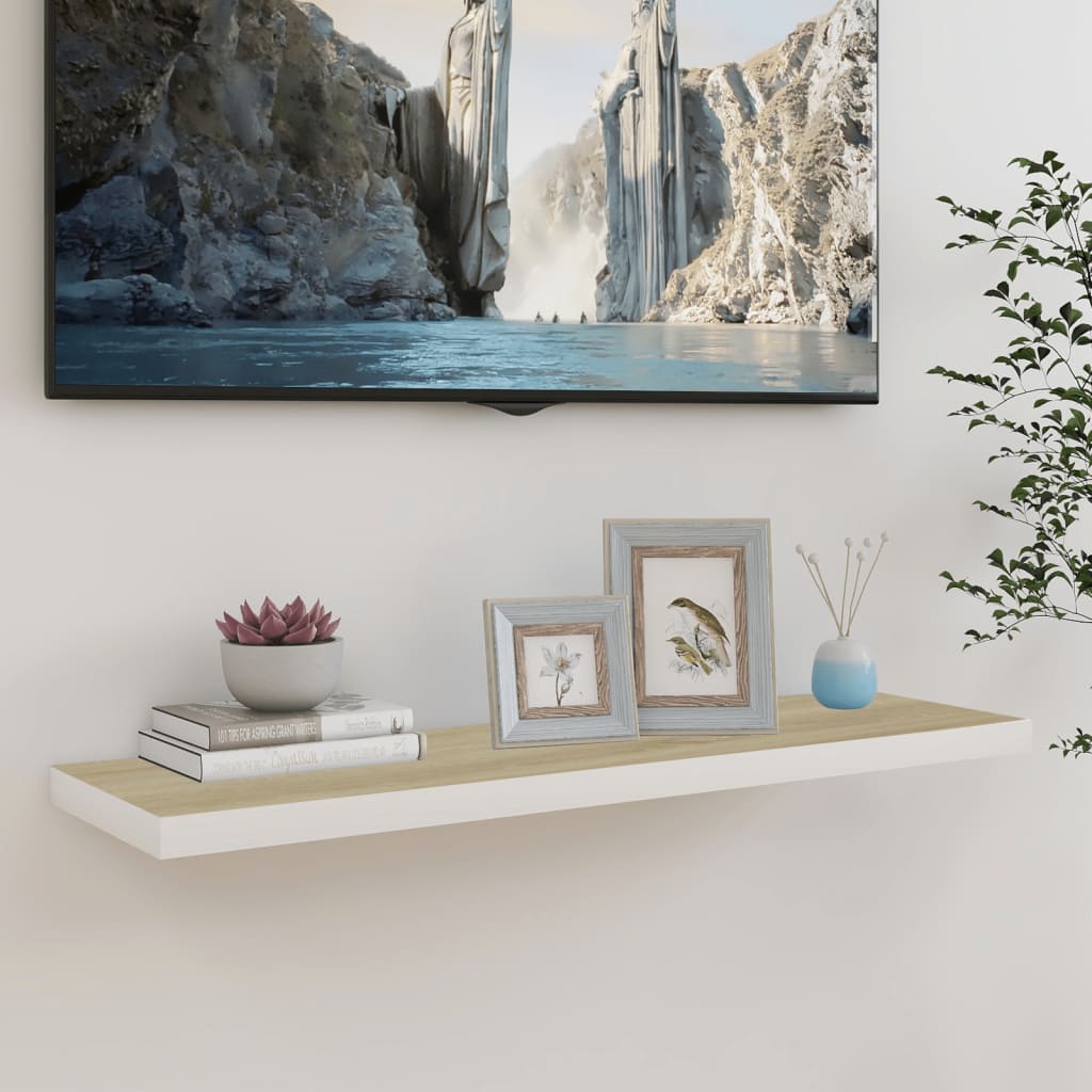 Lot De 2 étagères Flottantes Murales Métal – Noir, 28x11,4x3,5 Cm – Pour Salle De Bain, Cuisine, Salon