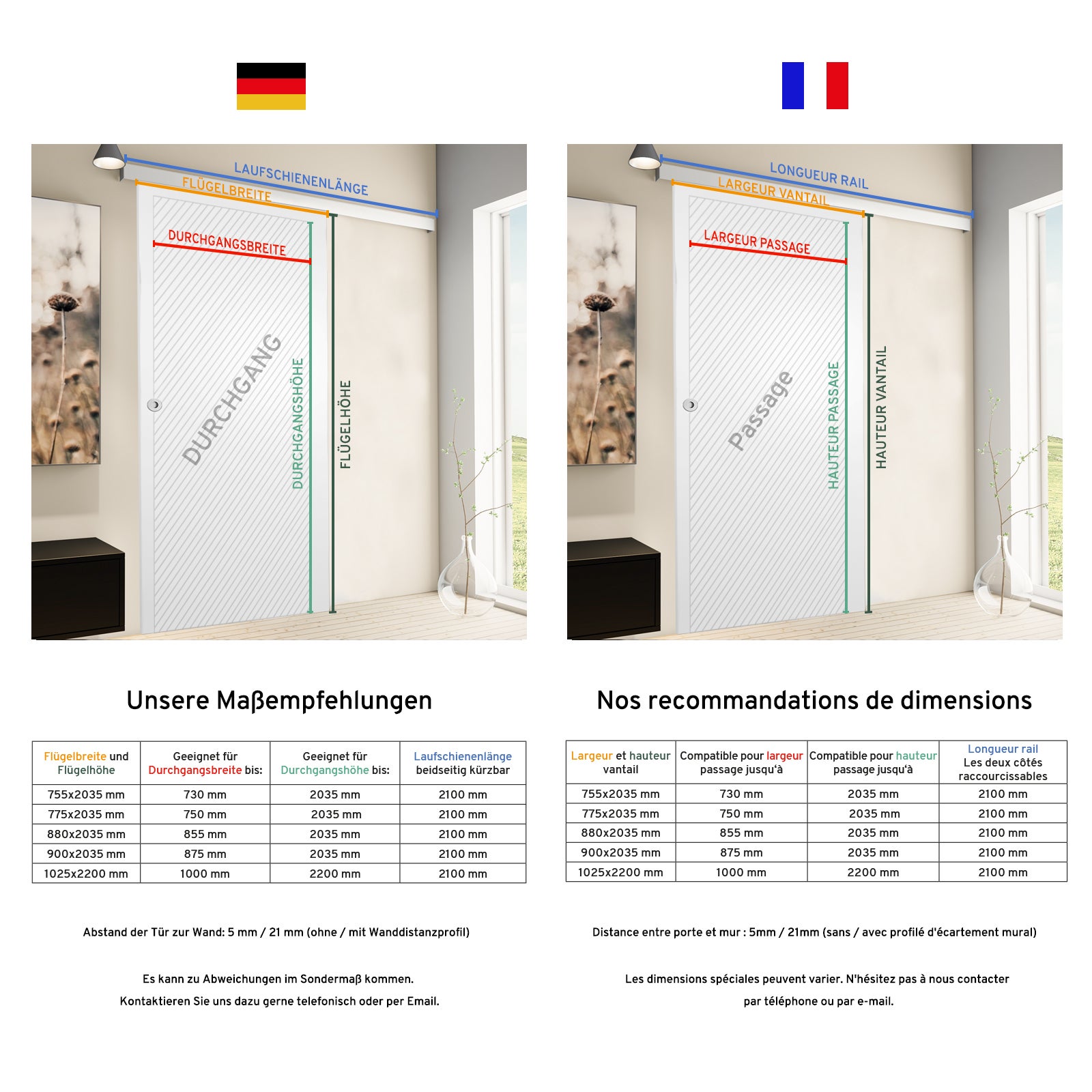 Kit porte coulissante en bois Grange oak acier MDF + rail H.206 x l.77 cm, SCHULTE, double amortisseur, porte coulissante intérieure en bois, blanc - 8