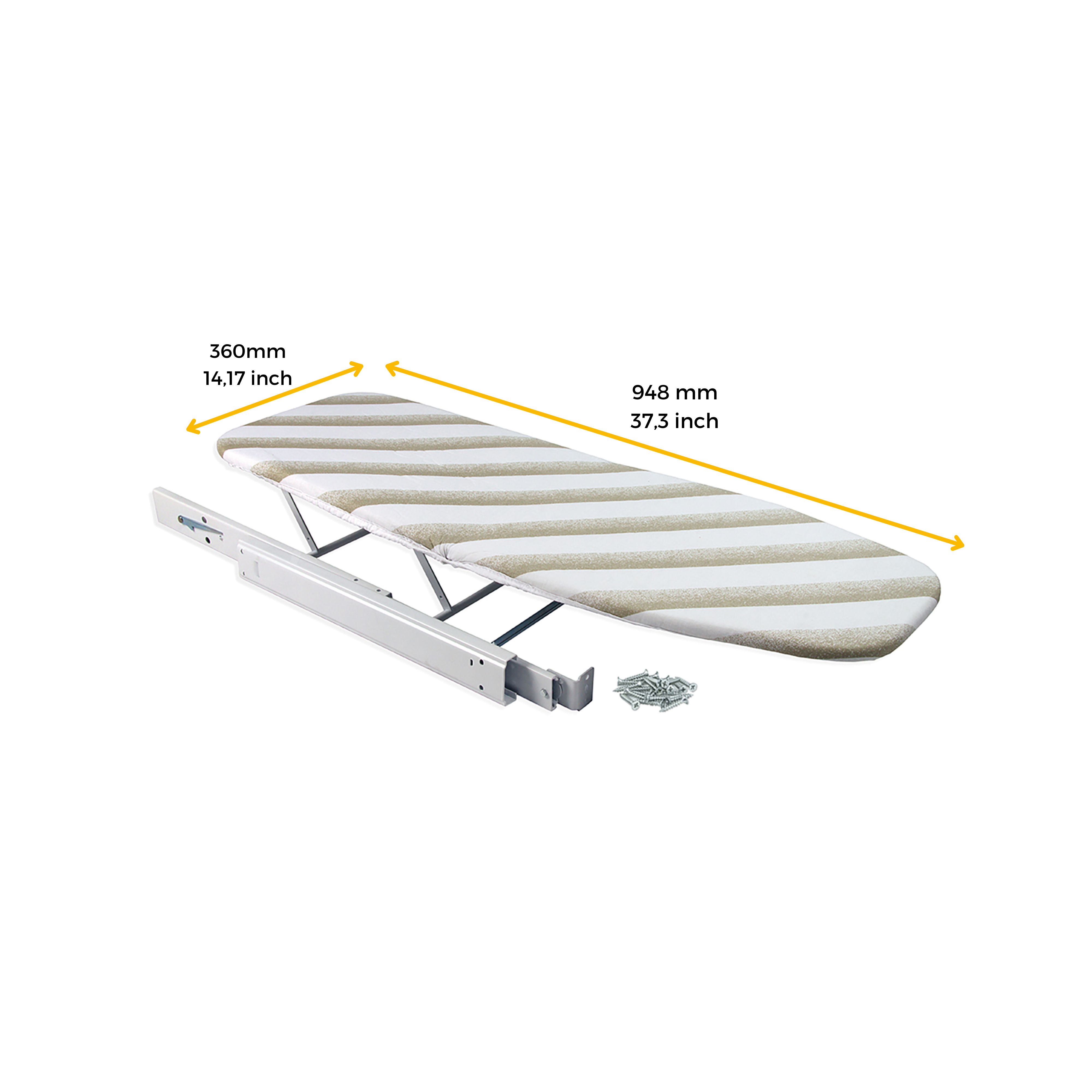 Emuca Table à repasser pliante et extractible pour armoire Iron, Acier, Peint blanc - 6