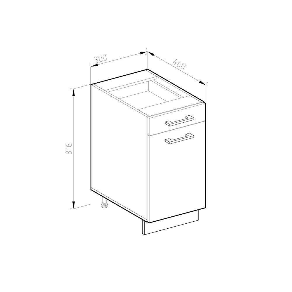 Vicco Meuble cuisine R-Line, Blanc campagne, 30cm sans PT - 3