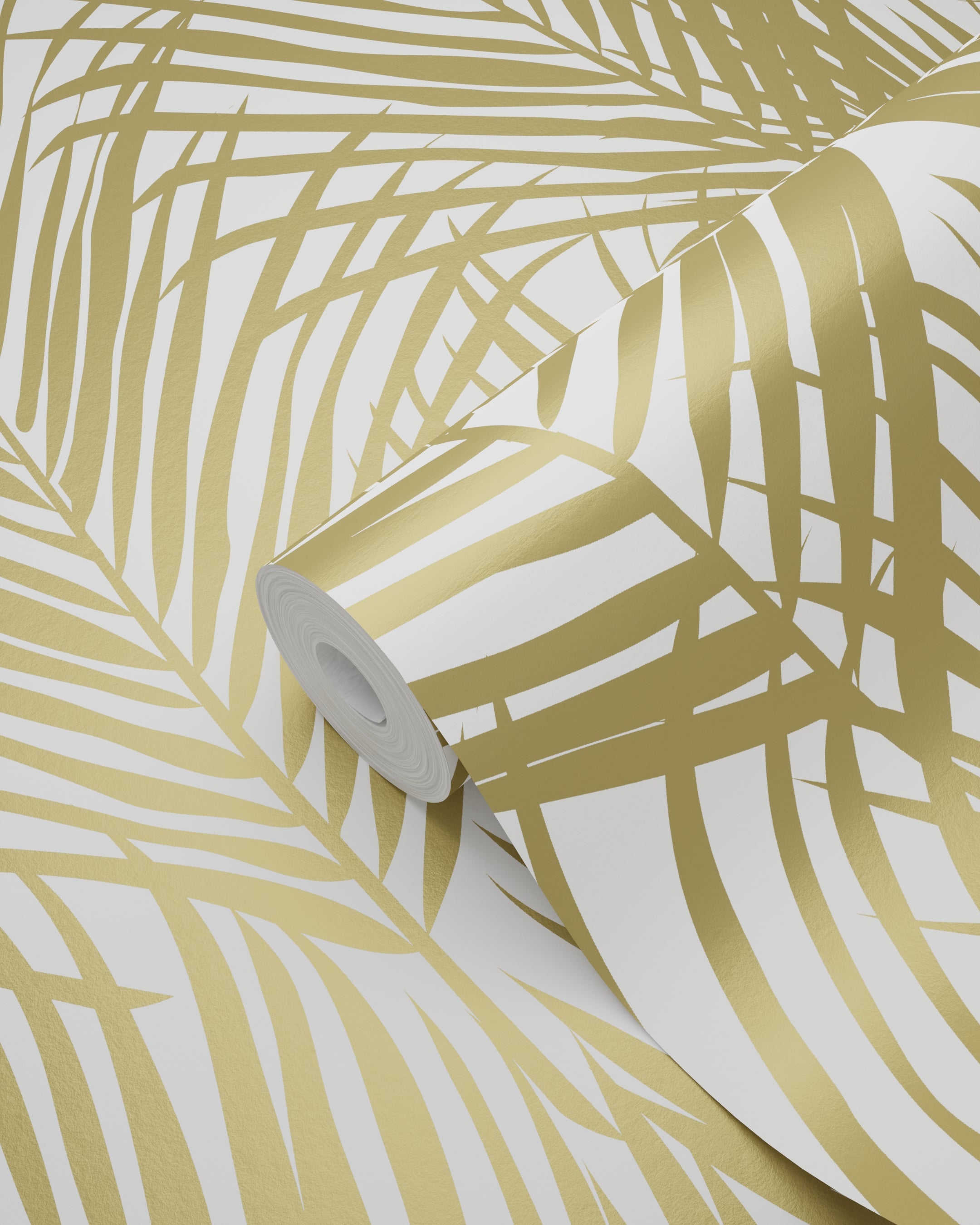 Papier peint feuilles de palmier or et blanc - 53 cm x 10.05 m - ESTAhome - 6