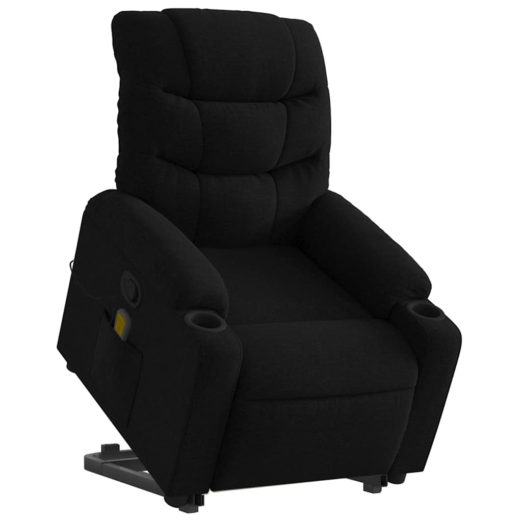 Fauteuil de massage inclinable en tissu noir - 3