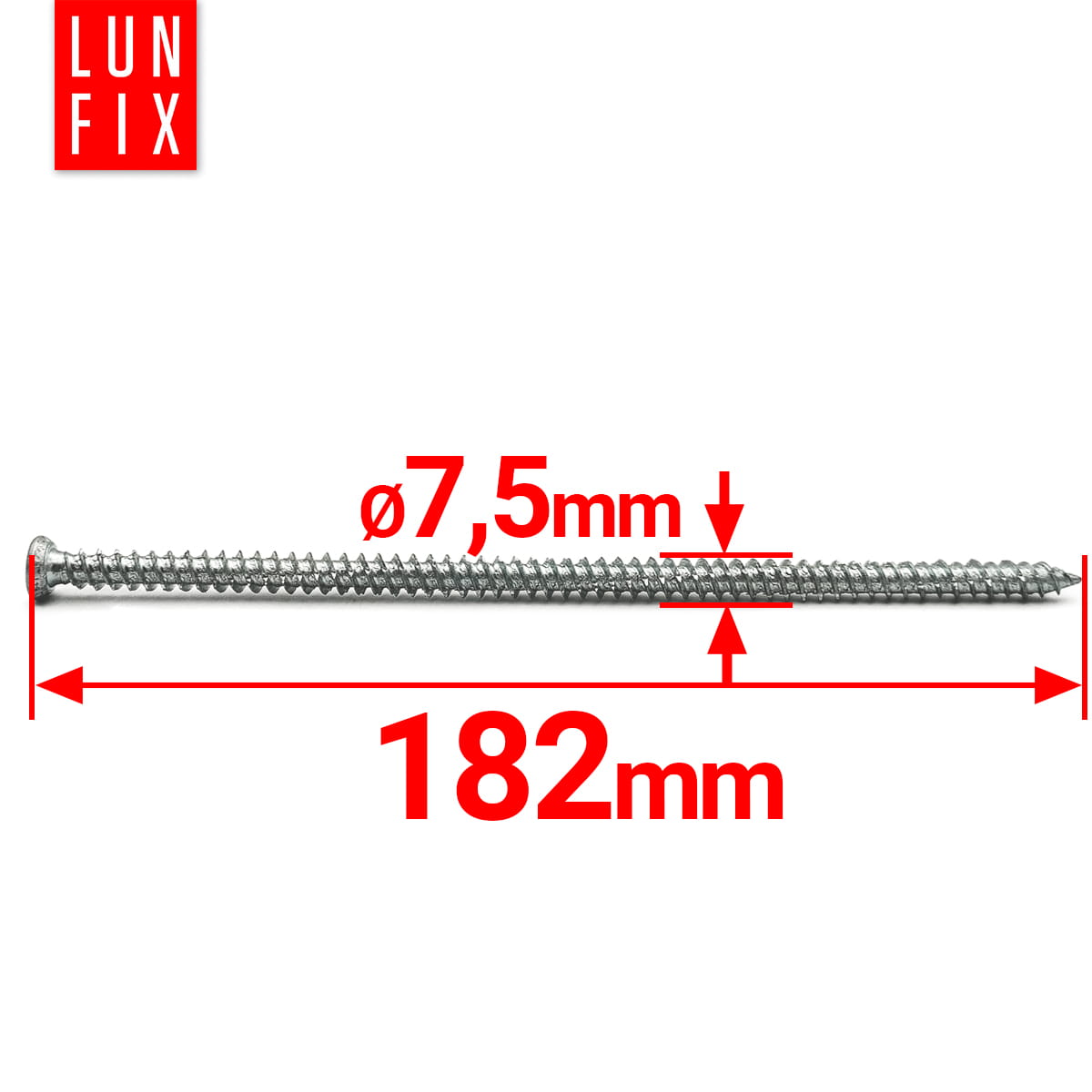 Wkręty do ościeżnic 7,5x182mm 100szt. - 2