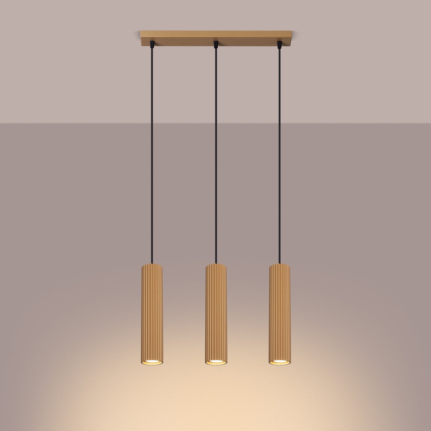 Lampa wisząca GLOOW 3L złoty LED 3000K - 45x6.5x98cm Sollux