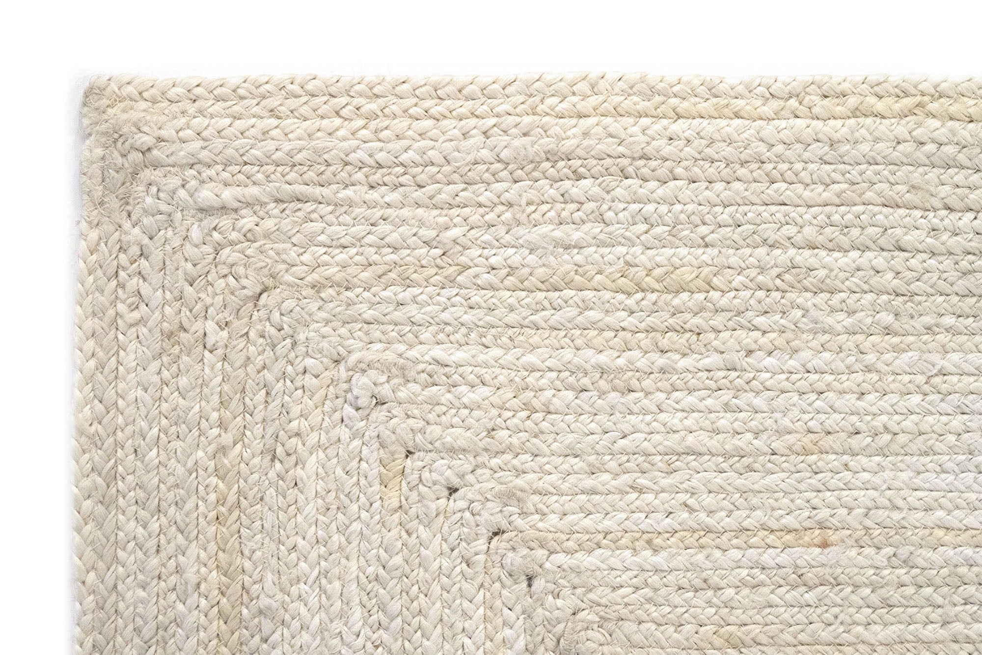 Hamid - Tapis en jute blanc ALHAMBRA 170x120cm - Tapis pour salon, chambre, salle familiale - 2