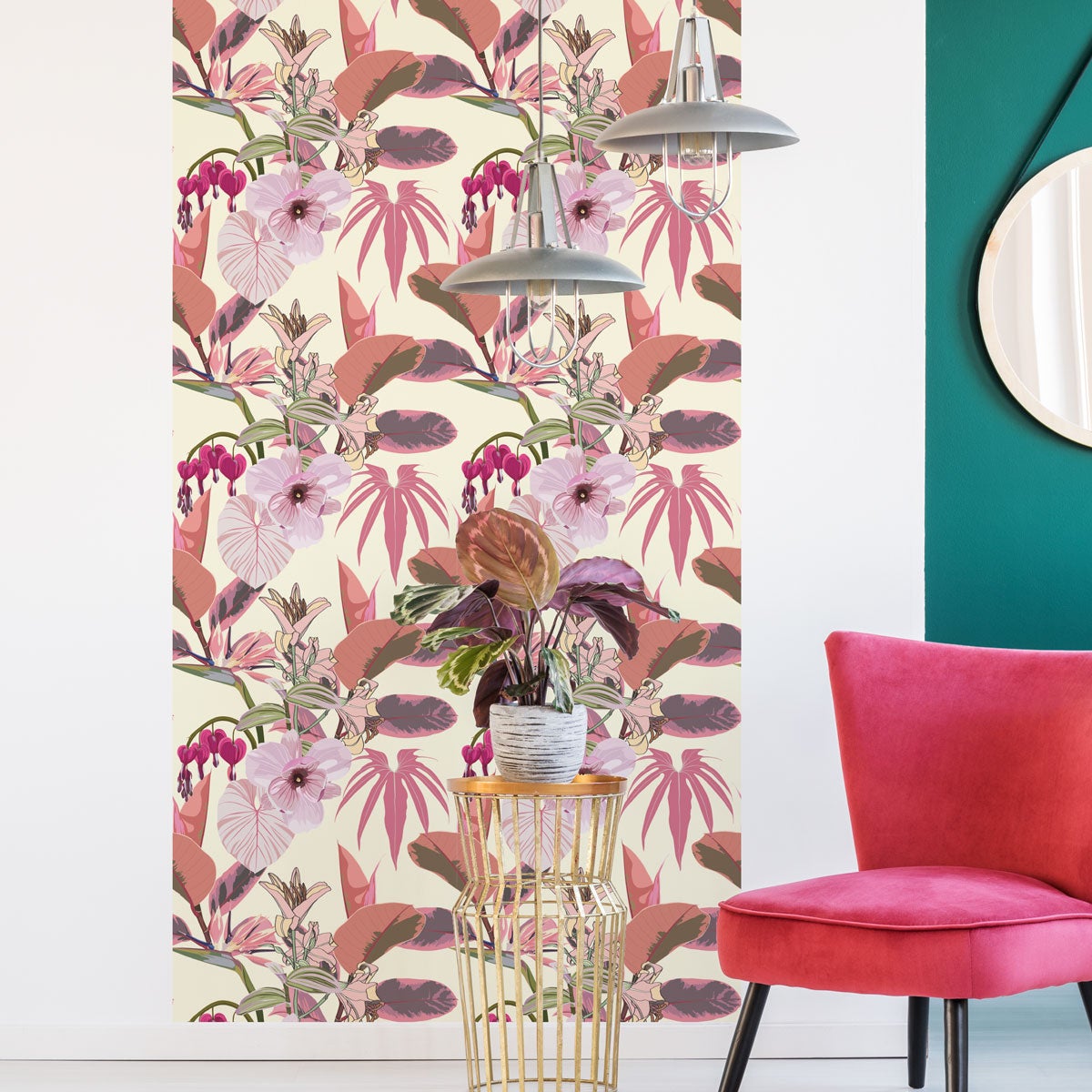 Papier peint intiss pr-encoll - TROPICAL ORCHIDES FLEURS ET ...