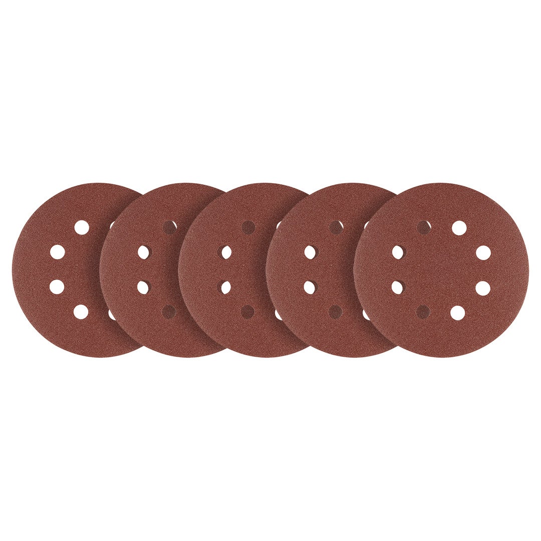Discuri de slefuit cu suport Velcro, cu gauri, 125 mm, P40, 5 buc. 58T288