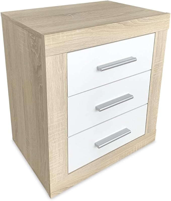Ensemble tête de lit 160 x 120 cm + 2 tables de chevet | Chambre complète | Couleur chêne Cambria et blanc (pour lit 135-140 ou 160) - 5