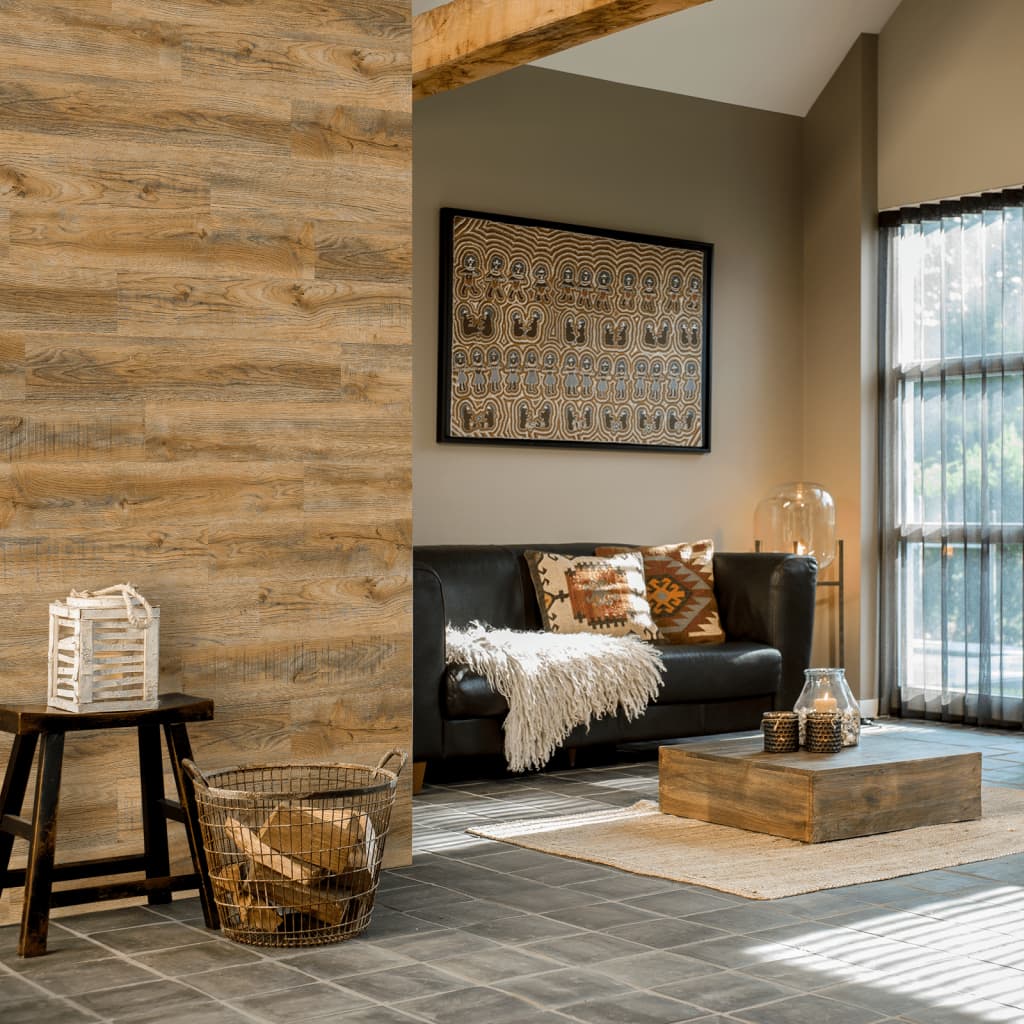 Pannelli Effetto Legno Rovere di Recupero Marrone Vintage WallArt - 9