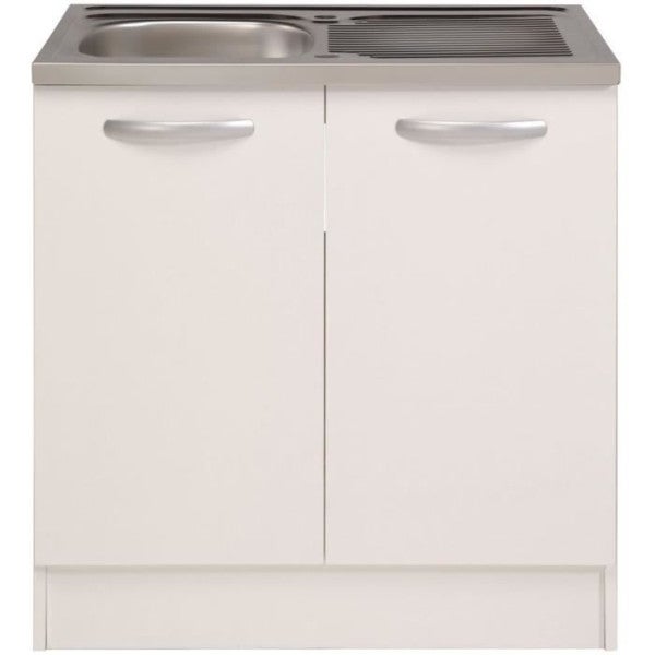 Spring - Meuble bas de cuisine sous évier - 2 portes - L80 x P57,6 x ...