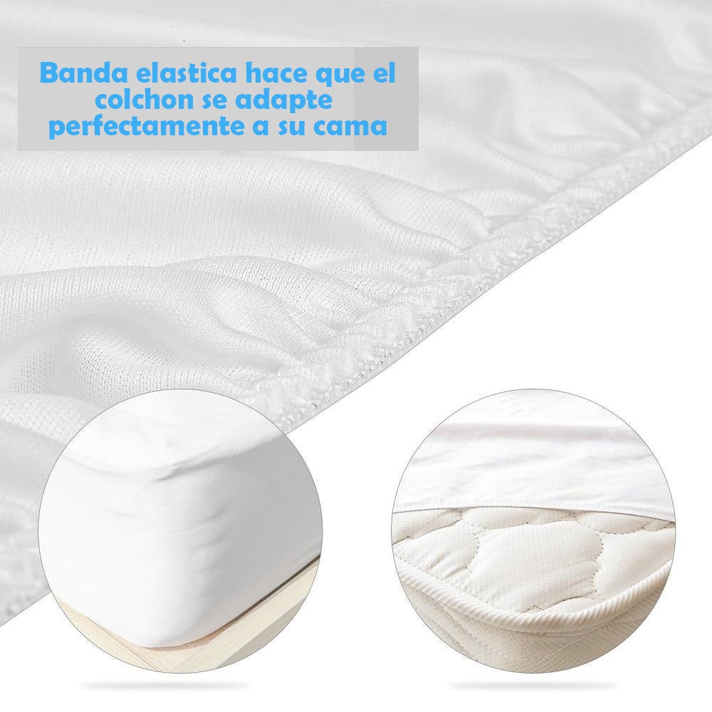 HOME MERCURY - Protector de colchon Impermeable, Maxima absorvencia, 100% Microfibra, Anti-Acaros, Anti-Bacteriano, Cubre Colchon Ajustable (Cama 150) - 4