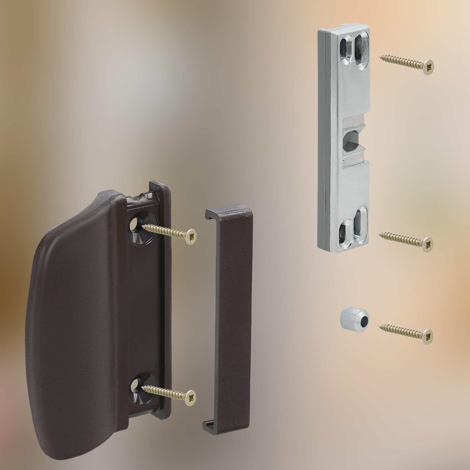 Poignee de Baie Vitree Coulissante - PVC - Brun - Poignee Porte Fenetre PVC - Montage Facile - Durable KOTARBAU - 8