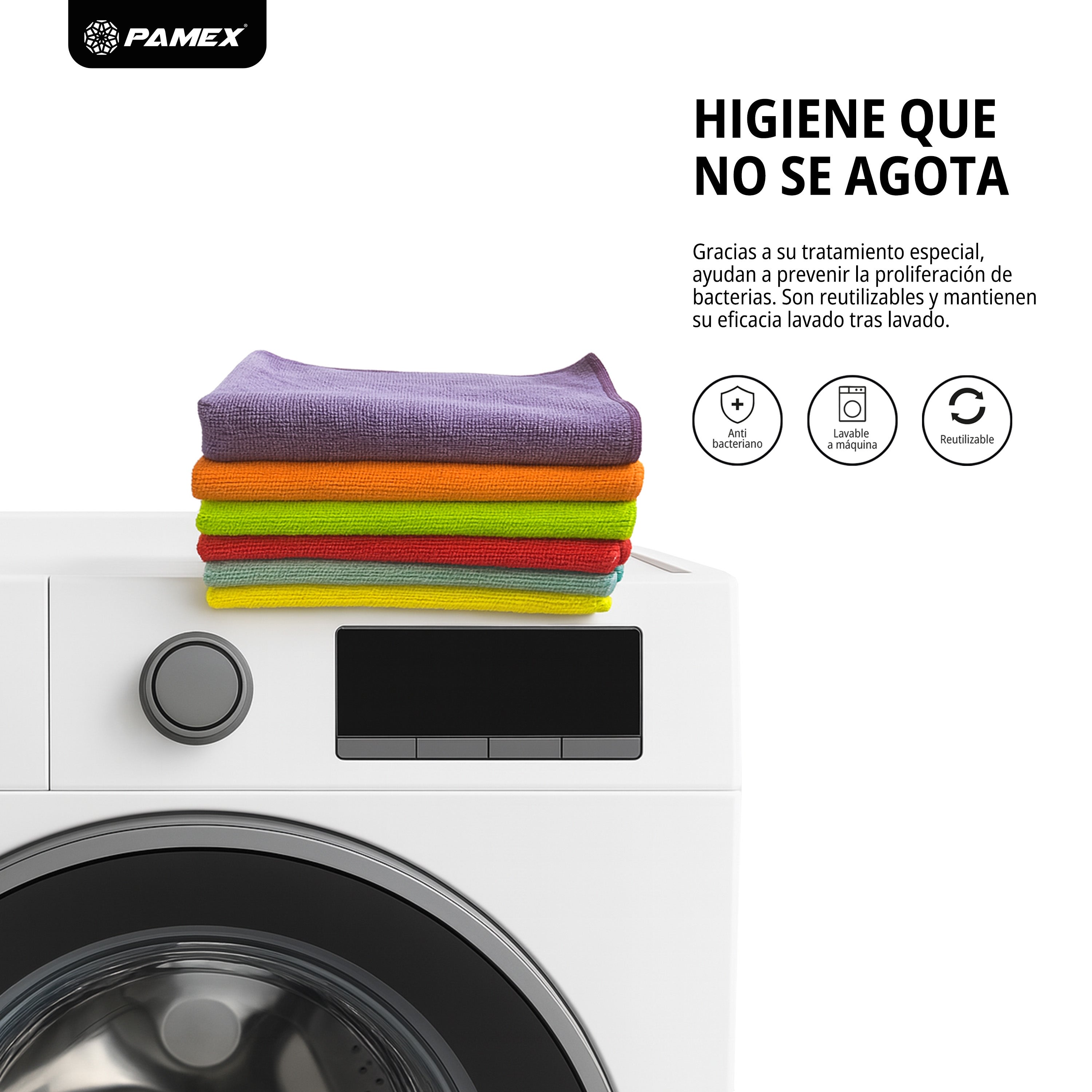 PAMEX- PAÑO MICROFIBRA 777 30X40 CM COLORES SURTIDOS-SET DE 6 UNIDADES - 5