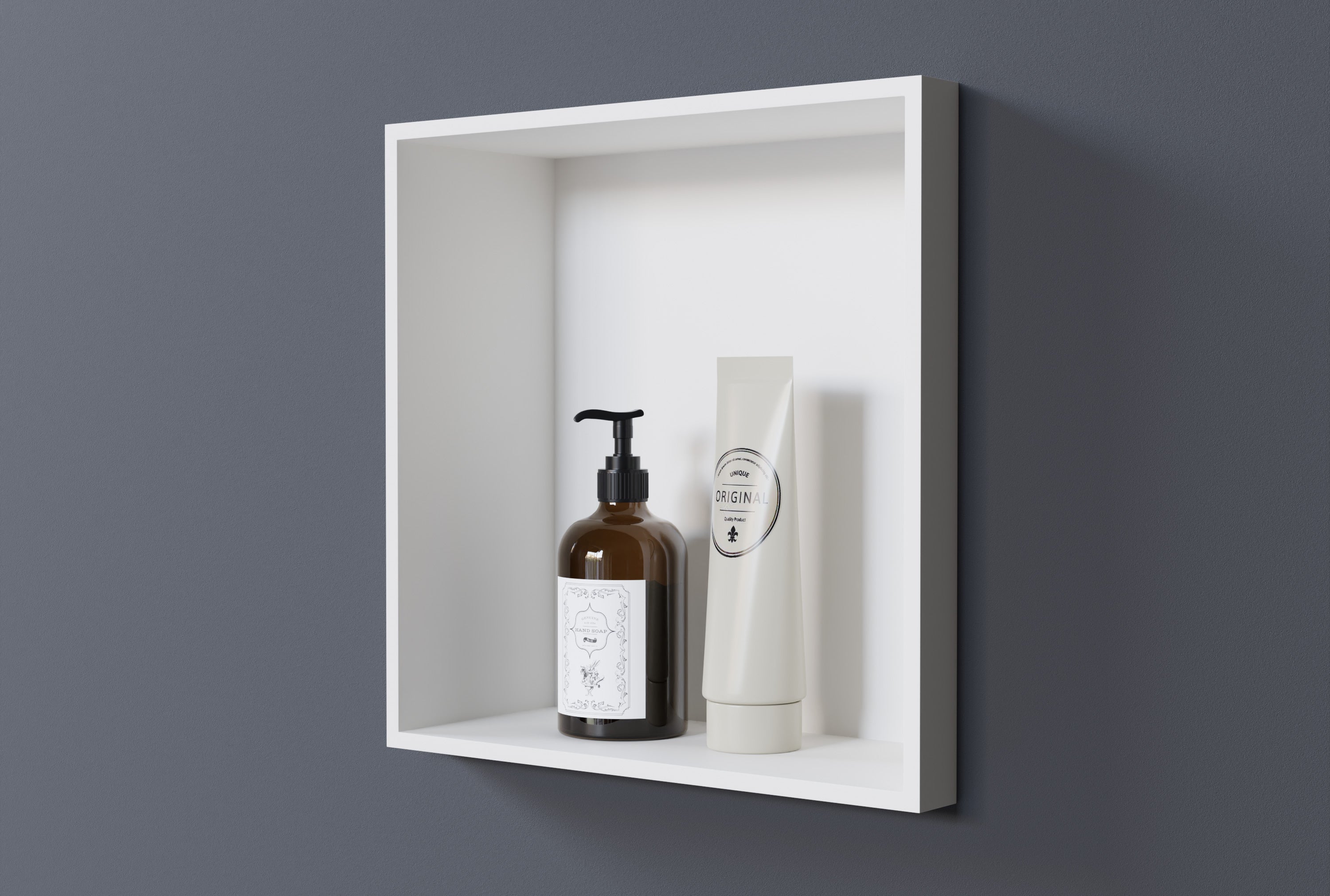 BERNSTEIN - Niche murale douche fonte minérale, étagère rangement