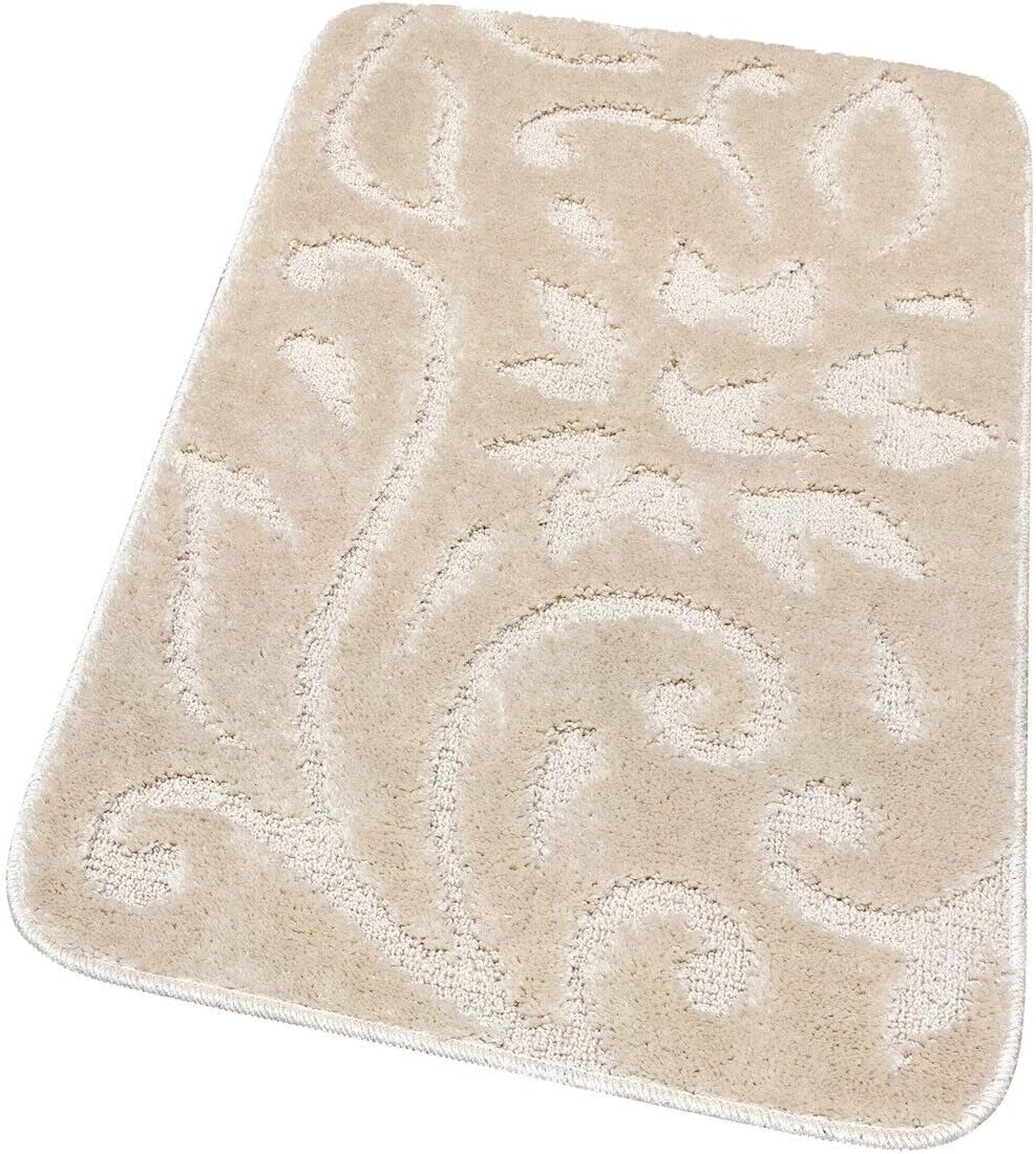 Tapete Banho Macio Moderno Elegante Antiderrapante Absorvente Tapete De Cabeceira 100% Fabricado Em Itália Bege 55x90 cm - 6