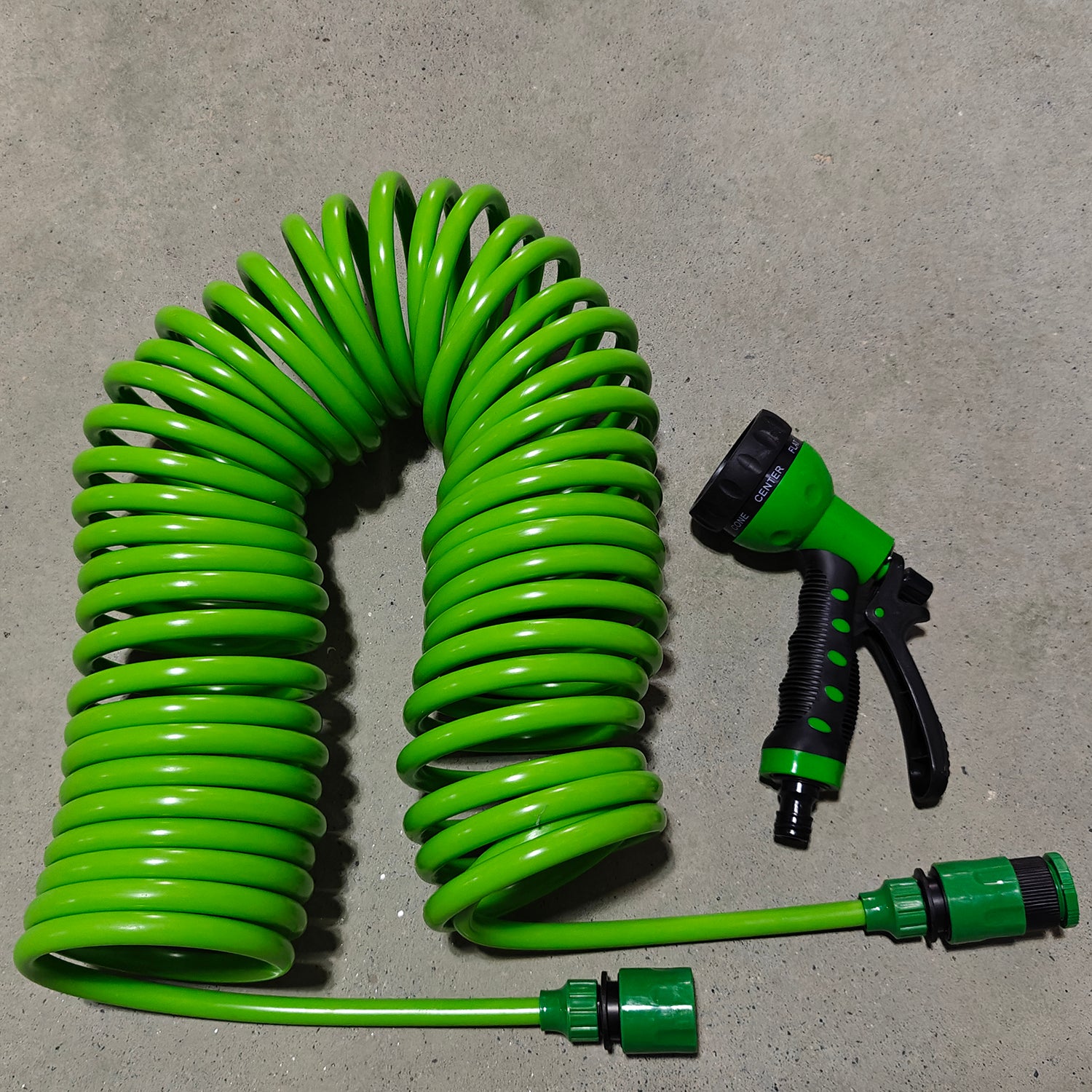 Tuyau d'arrosage extensible en spirale, tuyau d'arrosage flexible en EVA de 15 m avec adaptateur 3/4