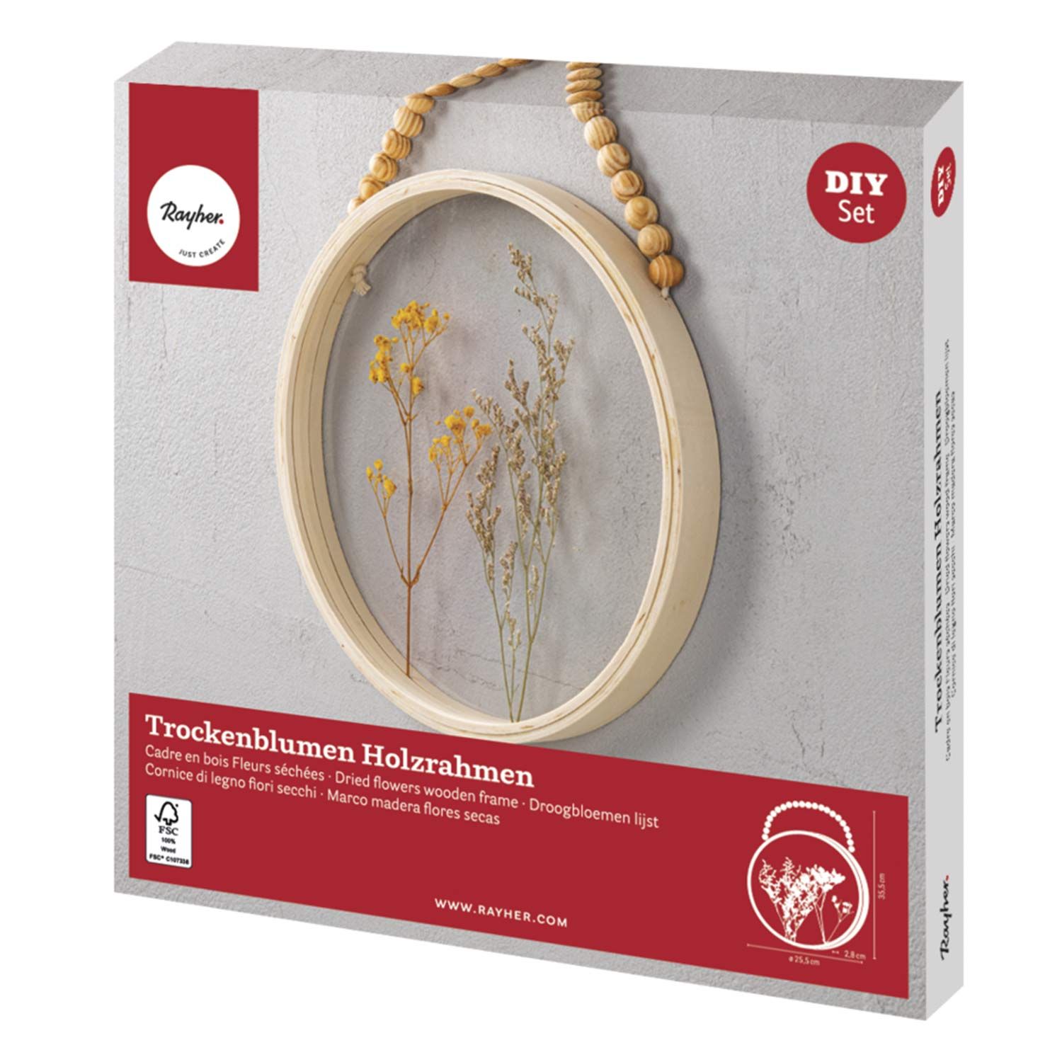 OUNONA 6 Cornici Rotonde In Legno Da 25 Cm Per Ghirlande Fai Da Te, Decorative E Resistenti