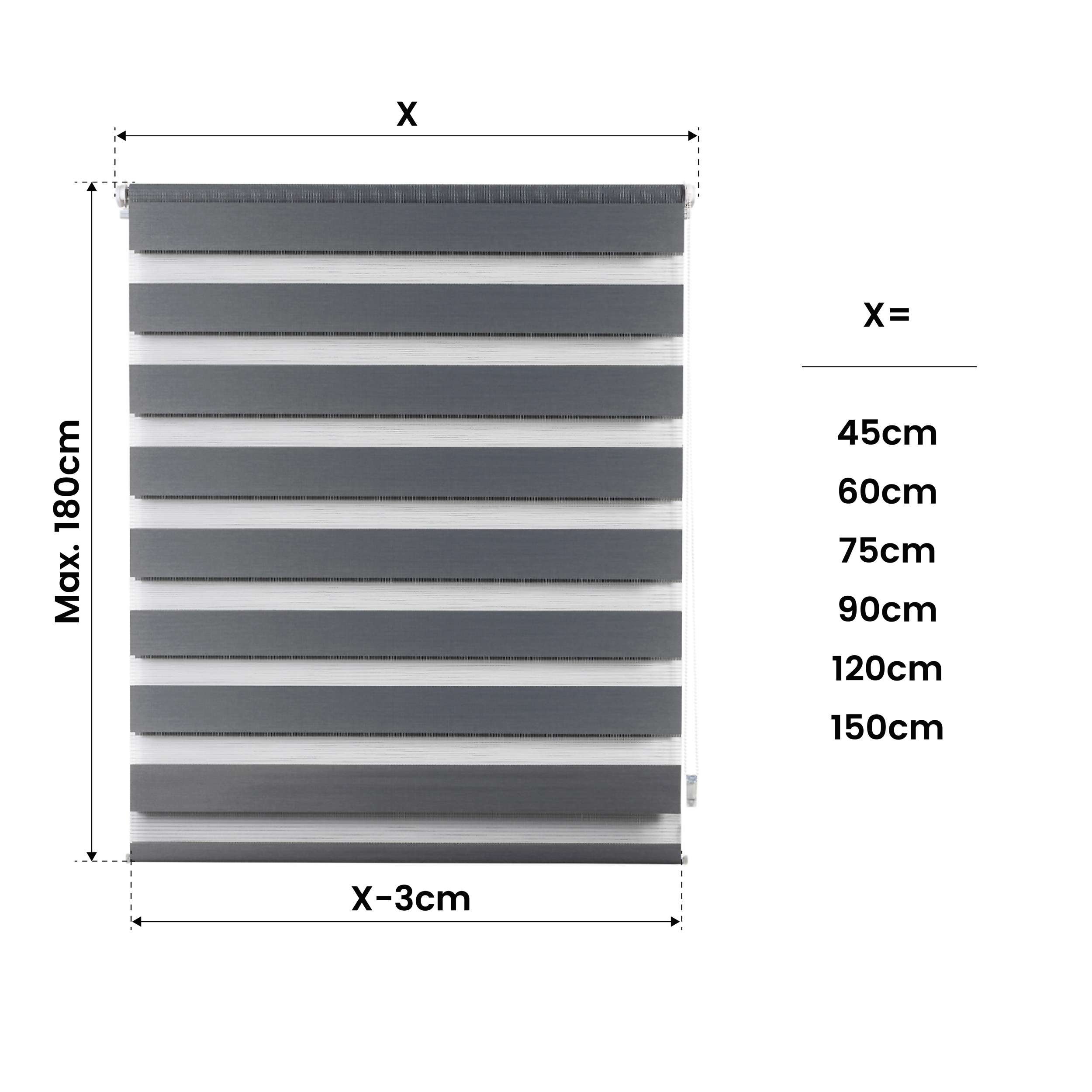 Estor de rolo EasyFix Dia/Noite, estore de instalação sem furos Prata, 75 x 180 cm - 6