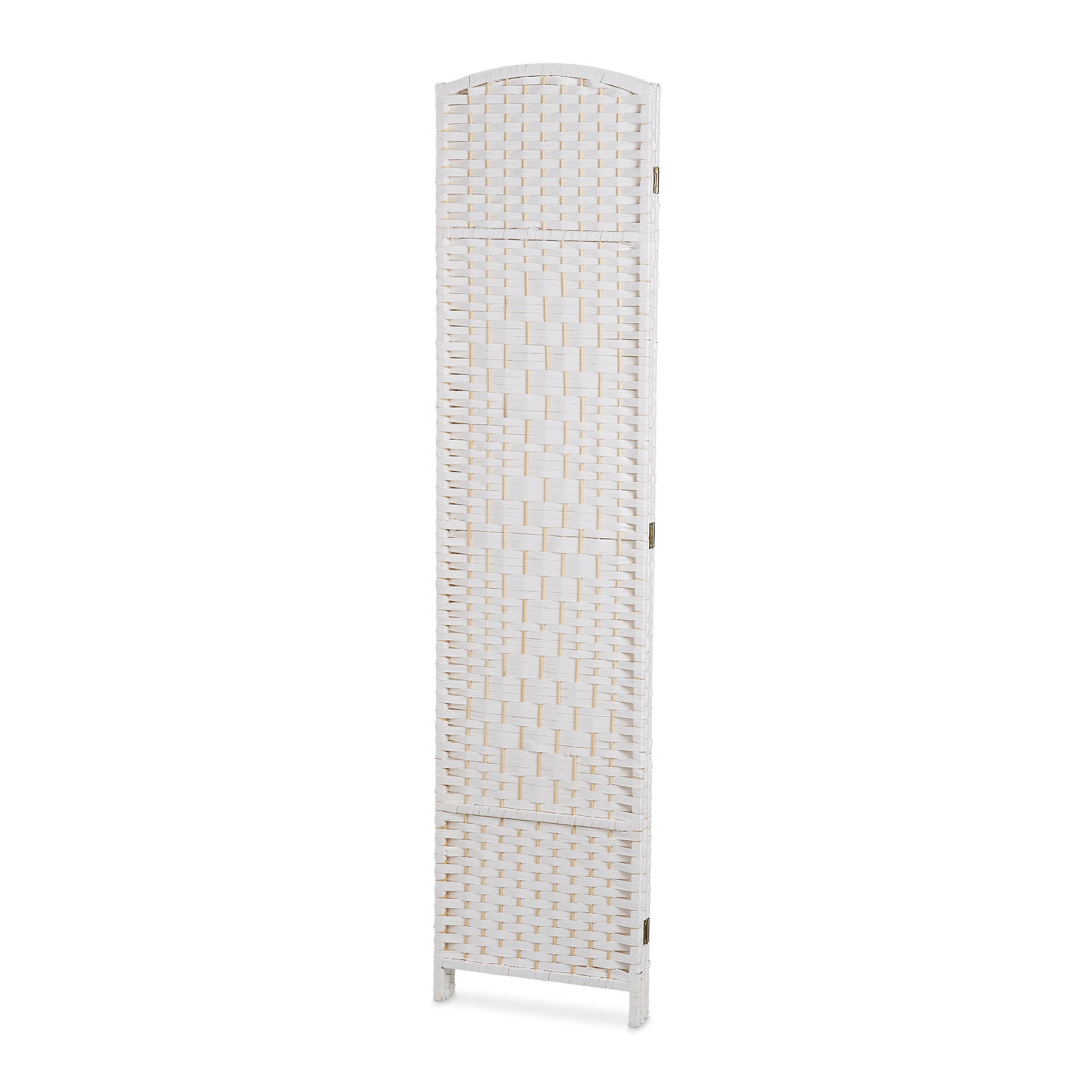 Paravent intérieur, 3 parties, HxL 170 x 120 cm, séparateur pliable, bois & corde papier, brise-vue, blanc, Relaxdays - 6
