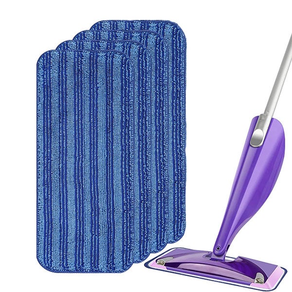 4 sztuki pasujące do Swiffer Wet Jet 12 cali, nakładka do mopa z mikrofibry, głowica zamienna do mopa na mokro i na sucho - niebieska