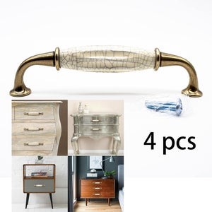 Lot De 4 Poignées De Tiroir Vintage Chromées - Pour Meuble Salle De Bain Ou Commode - Occasion