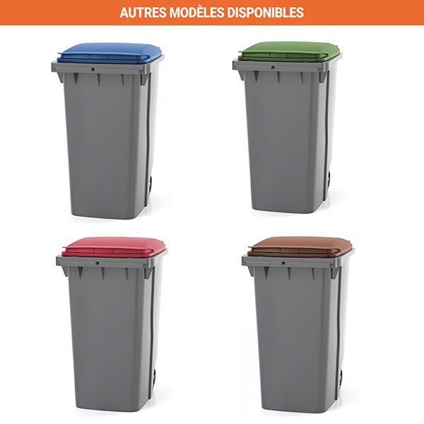 Conteneur poubelle 360 litres à préhension frontale - Couleur du couvercle Gris Anthracite - 620 x 850 x 1095 mm - 210006GAGA - 5