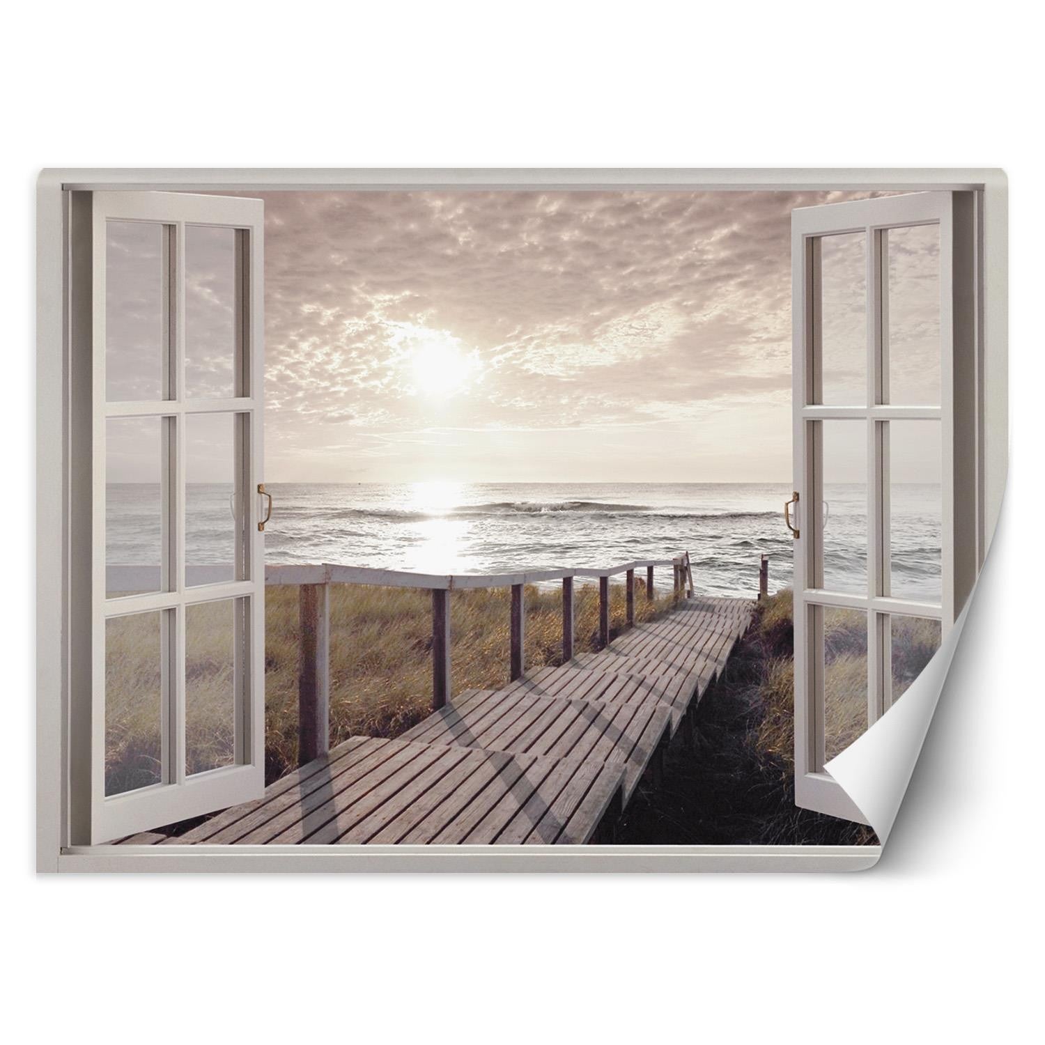 Fototapeta, Okno pomost na plażę 280x200