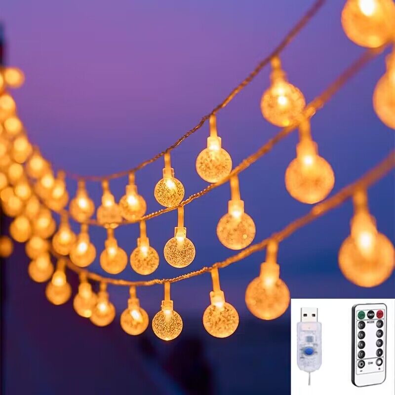 Guirlande Lumineuse Boule LED - 1,5 M - 10 LED - Blanches - Fonctionne
