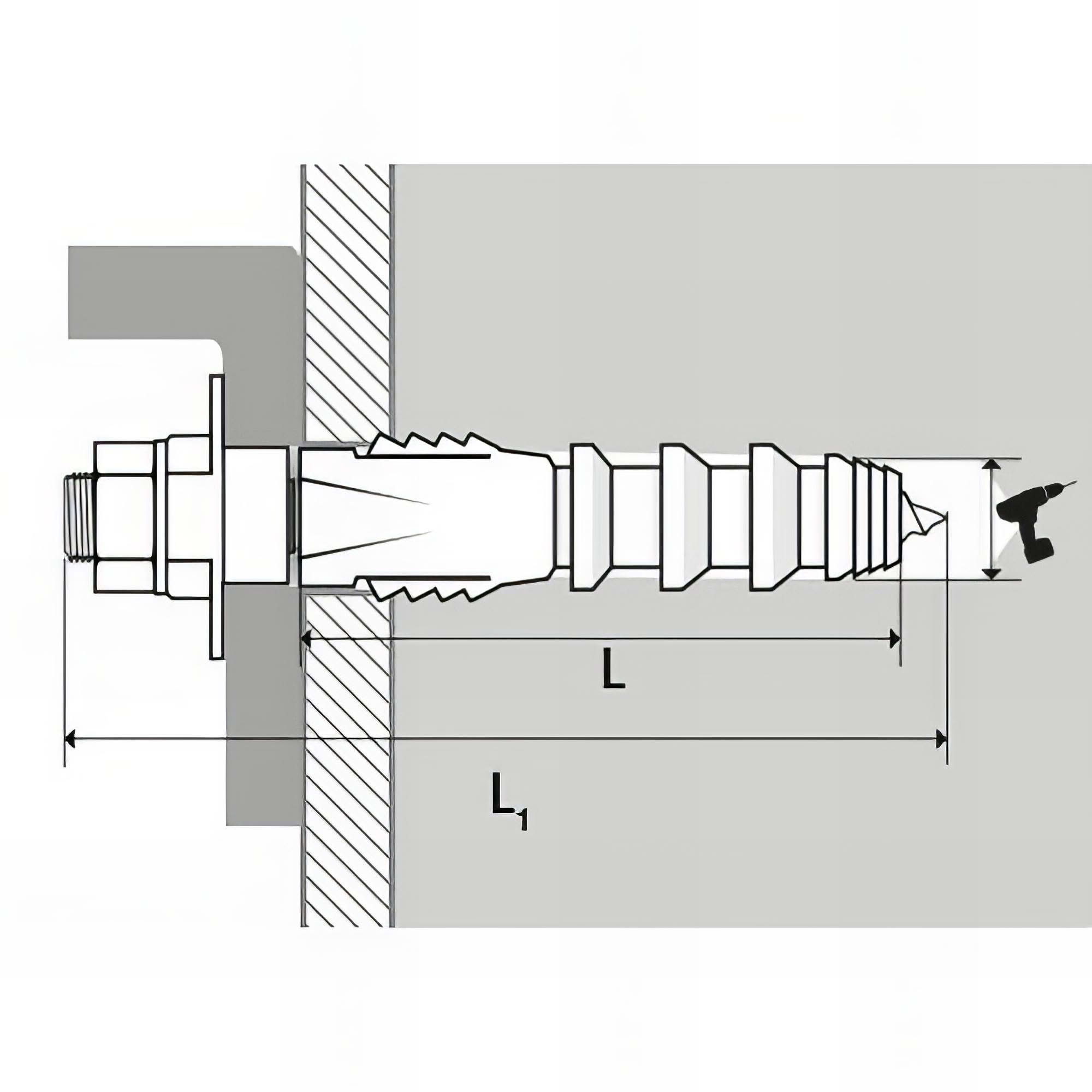 Kit de fixation lavabo pour materiaux pleins FS300 Ø8x110mm - 3