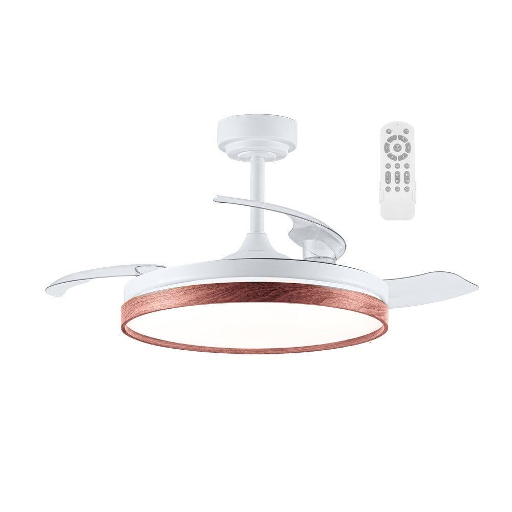 Chowany wentylator sufitowy z oświetleniem LED 72W Tamero Cherry CCT Dim 3000/4000/6000K Ø92cm