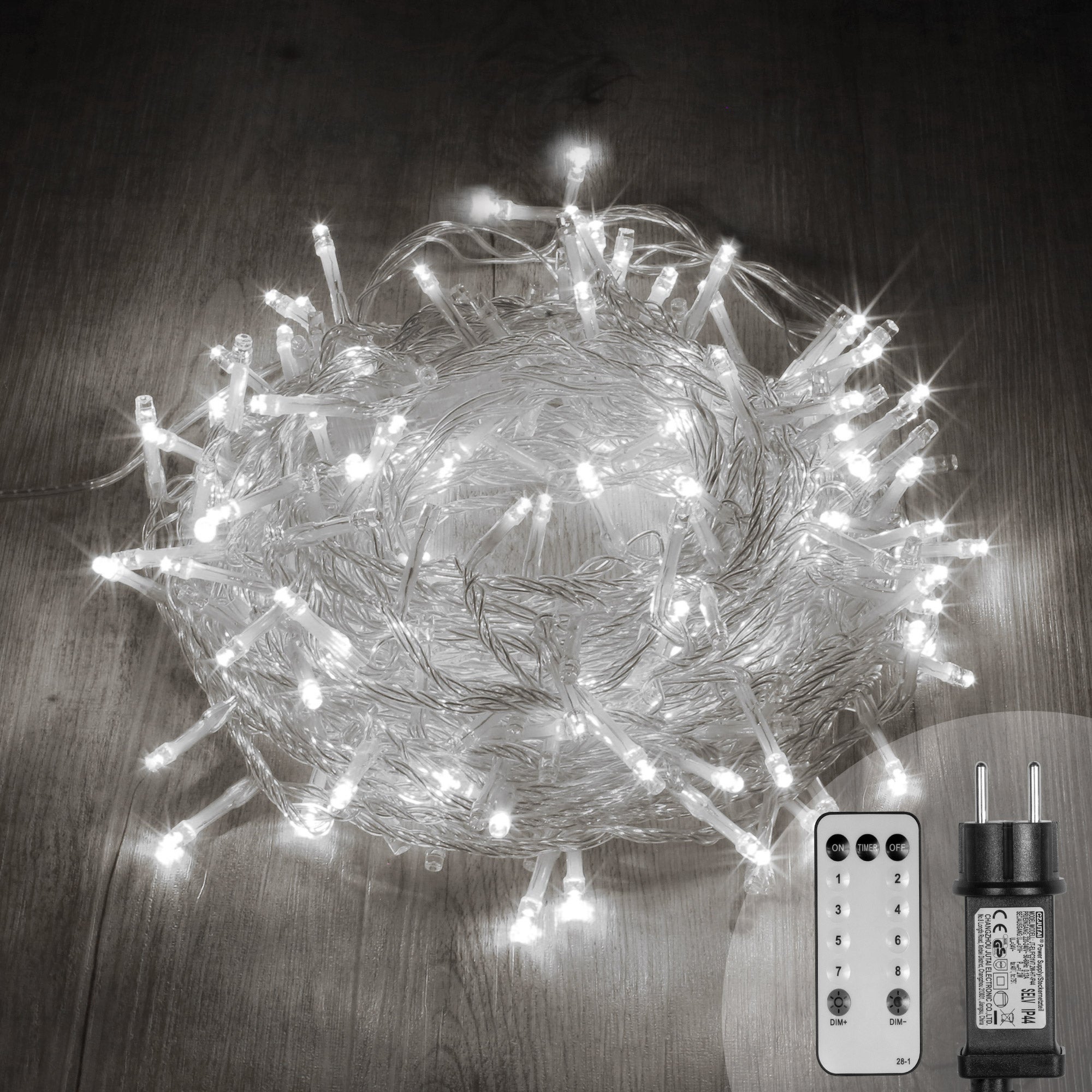 Guirlande Lumineuse LED 500 Lumières 28 M - 8 Modes, Minuterie Mémoire - Blanc Froid - Pour Intérieur/extérieur (étanche) - Déco Noël, Jardin, événement