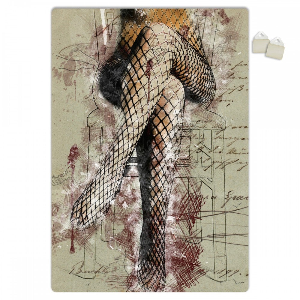 Mujer sentada - estructura del poster en pvc forex expandido, espesor 3 mm - dimensiones 100x70 cm