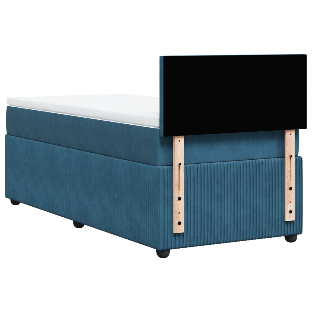 Sommier à lattes de lit avec matelas bleu 100x200 cm — COMFORTXL - 8