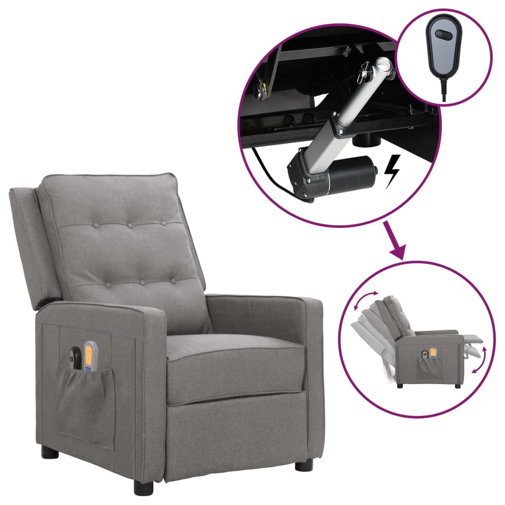 Fauteuil de salon vidaXL Fauteuil inclinable de massage avec repose-pied bleu velours 356692