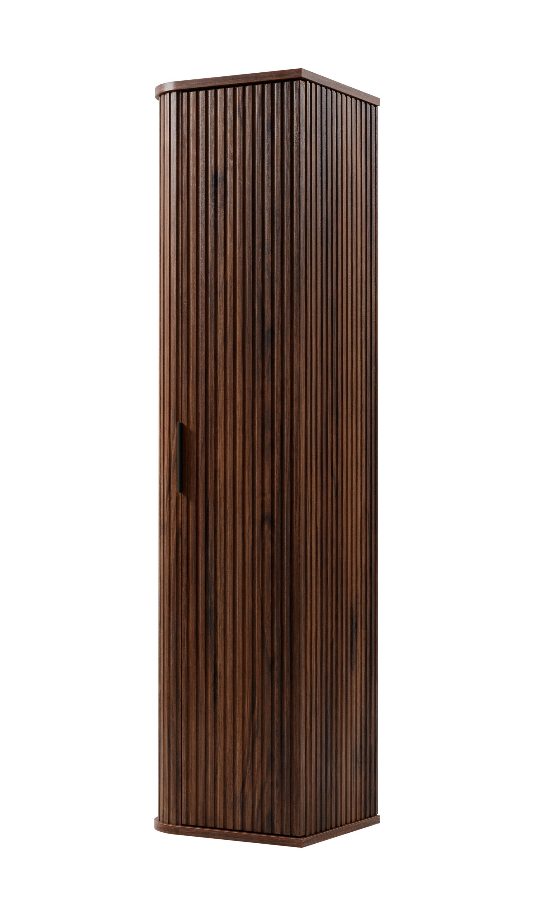 Słupek łazienkowy, dąb orzech, uchwyt czarny, 35,5 x 139 x 31,5 cm