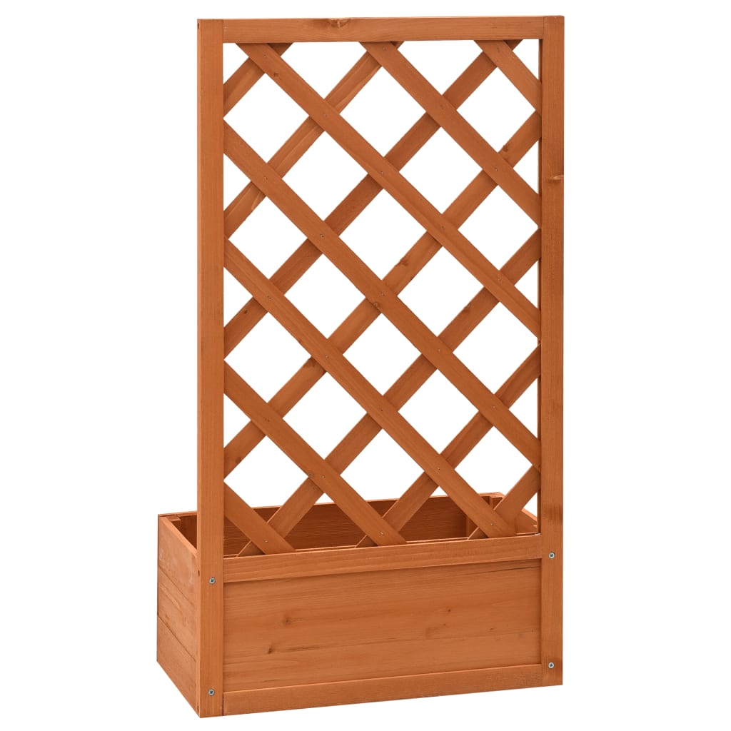 vidaXL Jardinière à treillis de jardin Orange 50x25x90cm Bois de sapin - 4