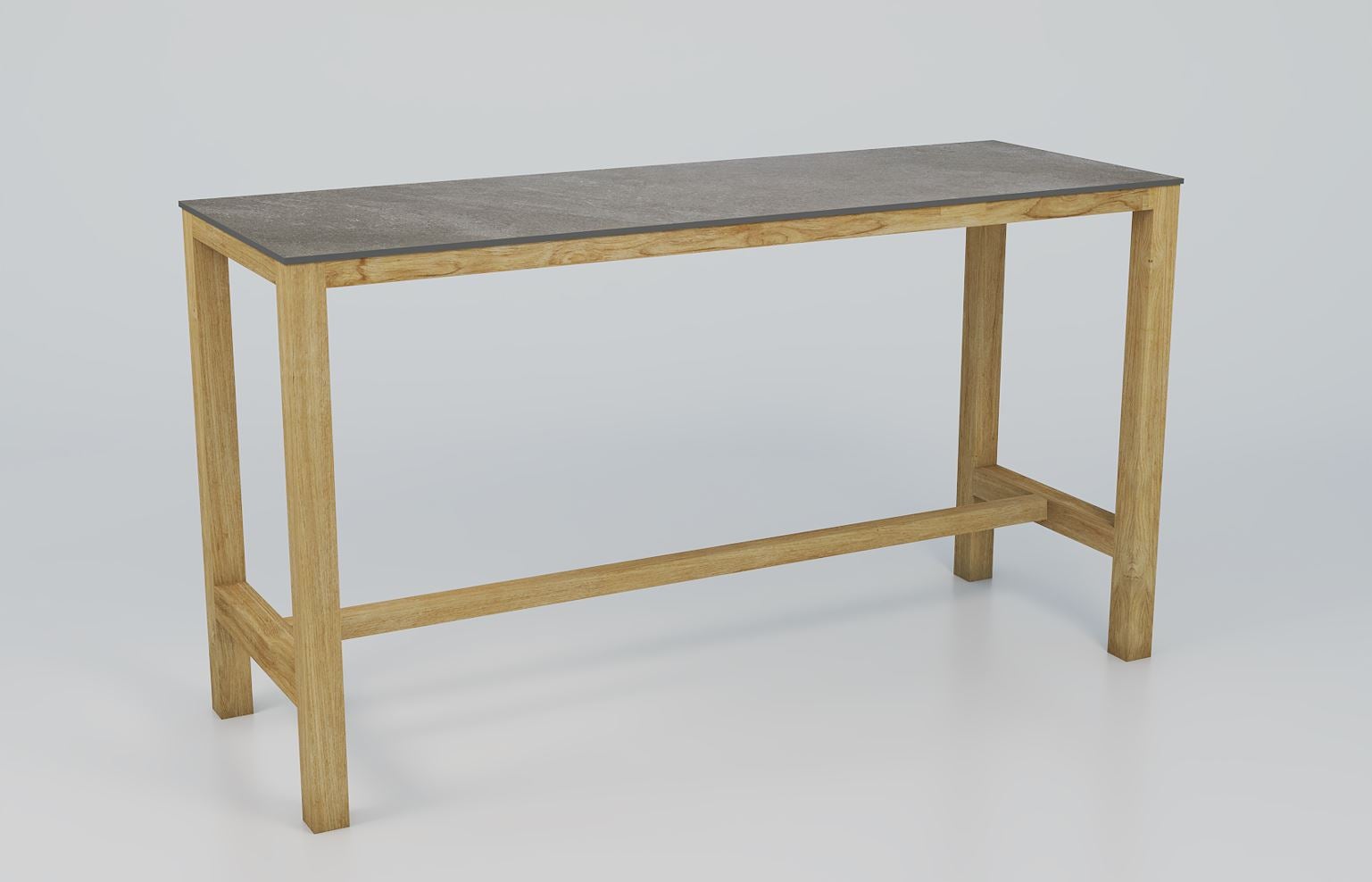 Table d'extérieur en teck recyclé Bali - H110 cm - Plateau céramique