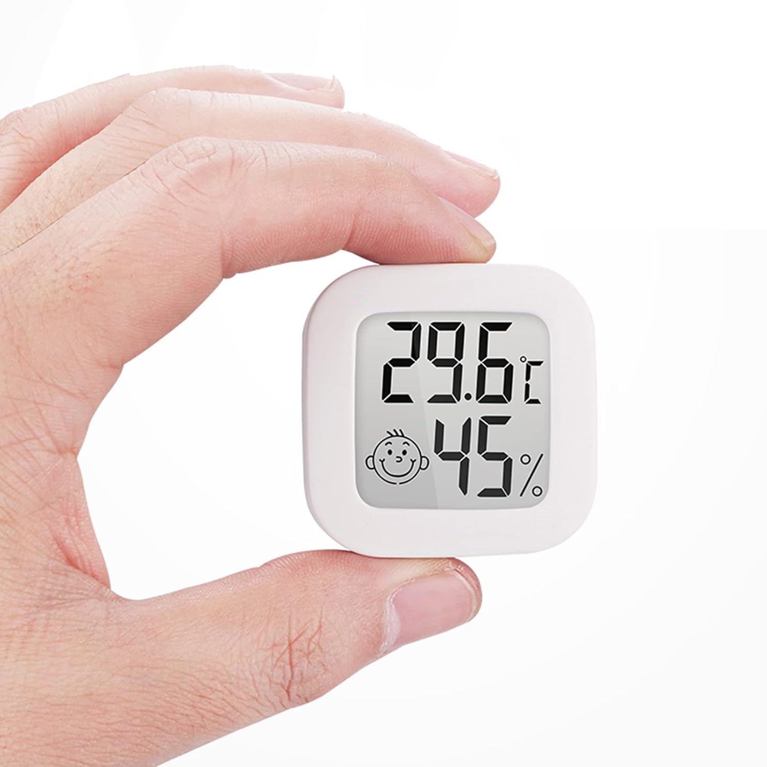 Lot de 4 thermomètres hygromètres intérieurs mini numériques blancs, capteurs LCD, température et humidité, usage maison, chambre, bureau - 6