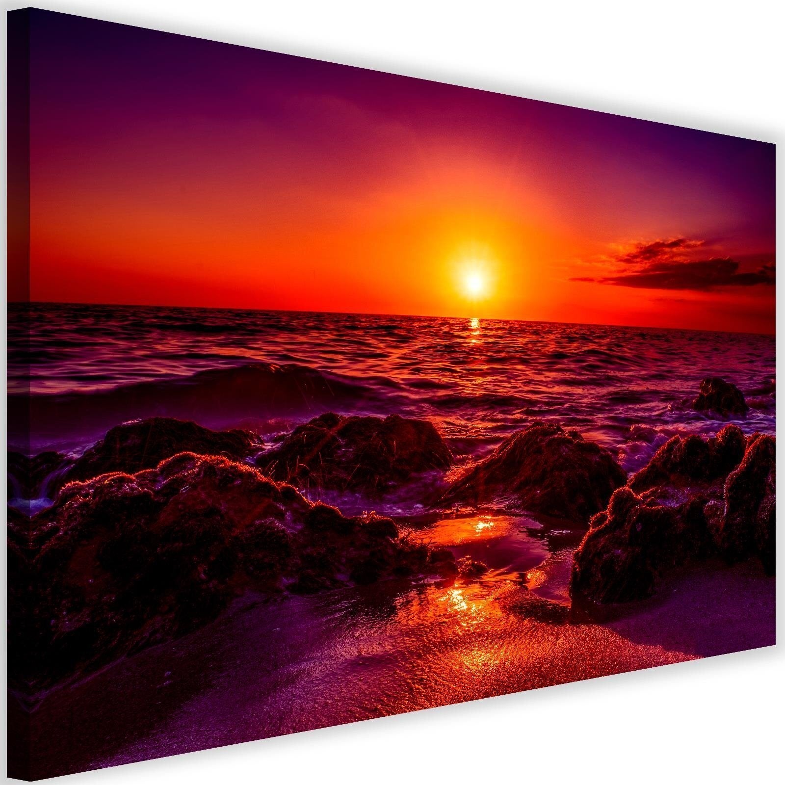 Tableau coucher de soleil au bord de la mer 3 - 90 x 60 cm | Leroy Merlin
